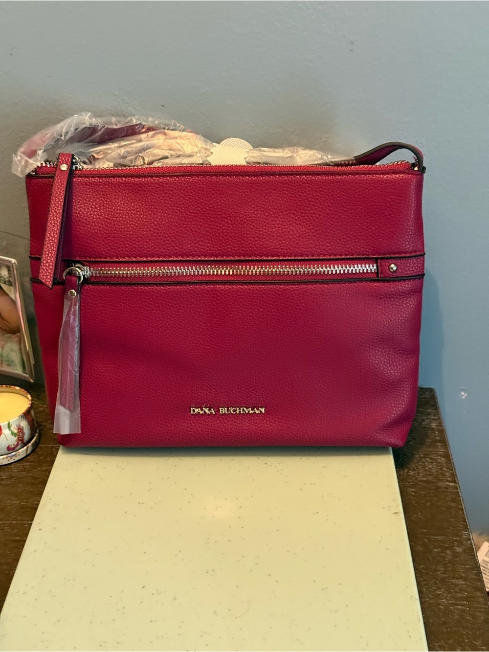 Dana Buchman red wineCrossbody Bag